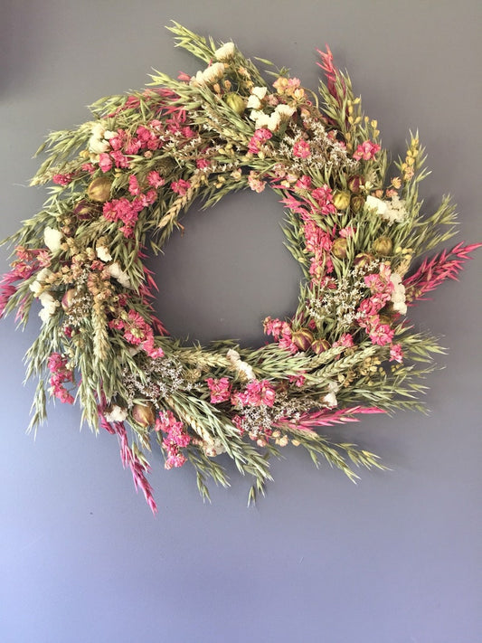 Dried flower wreath