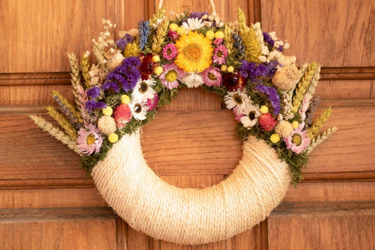 Wreath of Dried Flowers for Front Door