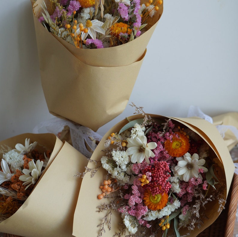 Dried flower bouquets