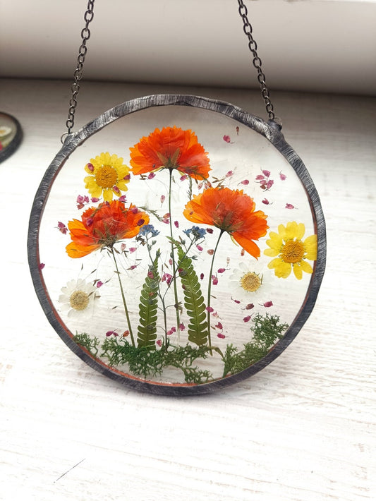 Floral meadow Herbarium glass natural flowers